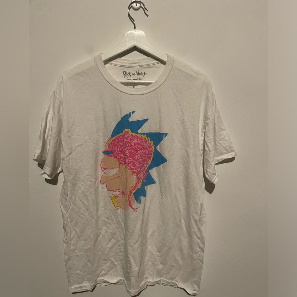 RICK‎ and Morty Tshirt, Large, Rick's Brain, Loot Crate, White, Short sleeve